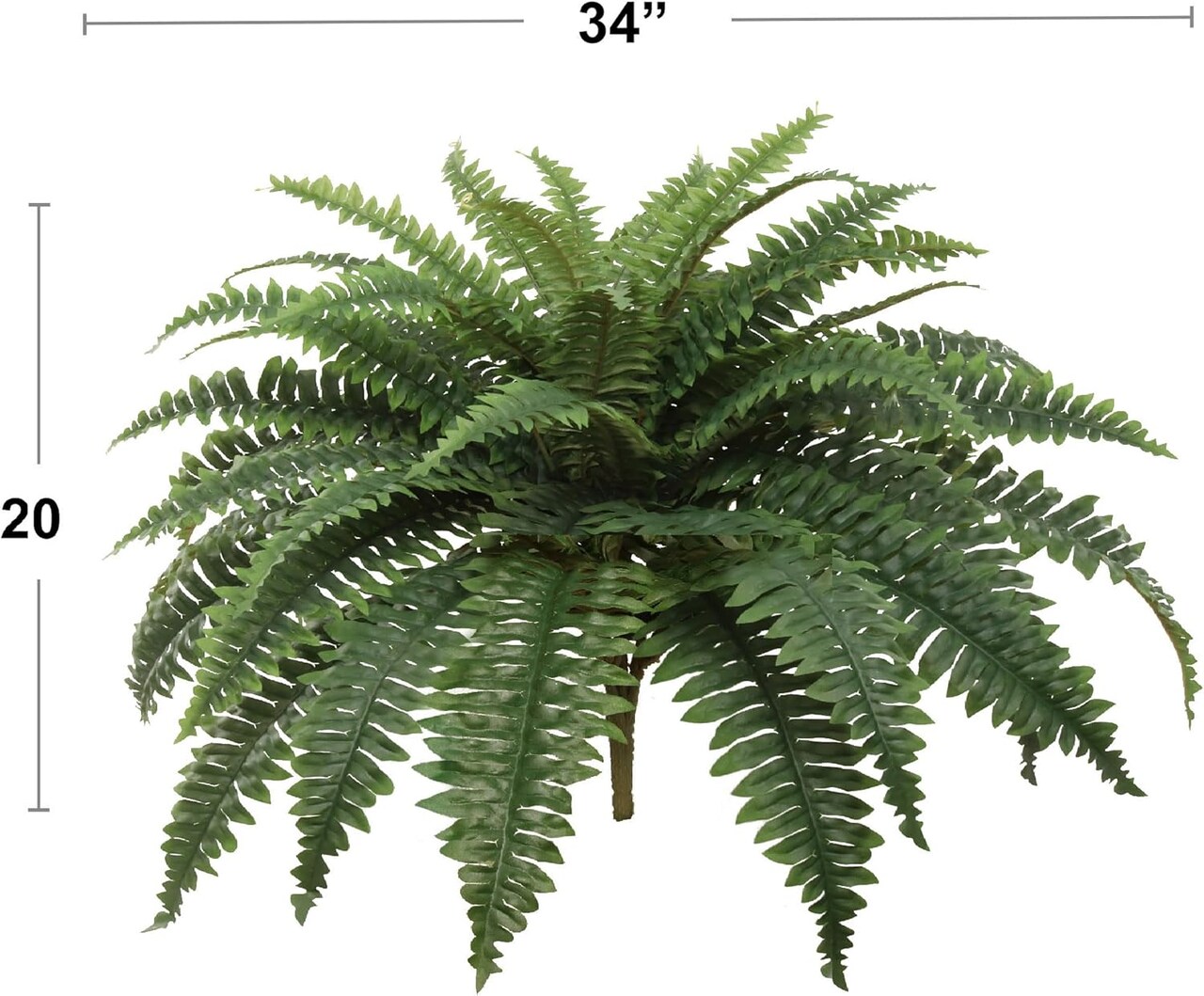 8-Pack – 34” Artificial Boston Ferns with 49 Fronds – Bulk Indoor Greenery for Hallways, Offices, Events – Realistic Faux Plants, No Watering Needed